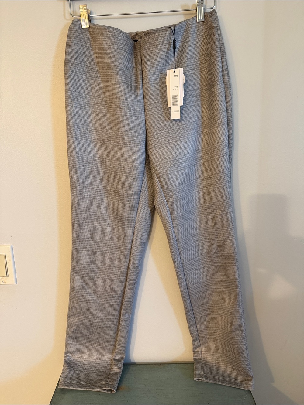 Tahari Light Gray Plaid Dress Pants